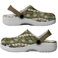 Pikake Maile Tiare Lei Clogs Shoes Natural Lauhala Pattern