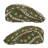 Pikake Maile Tiare Lei Jeff Hat Natural Lauhala Pattern