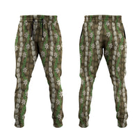 Pikake Maile Tiare Lei Jogger Pants Natural Lauhala Pattern