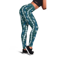 Pikake Maile Tiare Lei Leggings Polu Lauhala Pattern