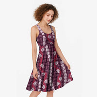 Pikake Maile Tiare Lei Midi Dress Akala Lauhala Pattern