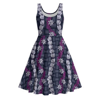 Pikake Maile Tiare Lei Midi Dress Poni Lauhala Pattern