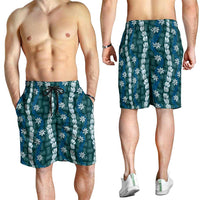 Pikake Maile Tiare Lei Shorts for Men Polu Lauhala Pattern