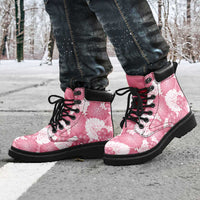 Pink Aloha Hawaii All Season Boots Monstera Hibiscus Plumeria Seamless Vibes - Polynesian Pride