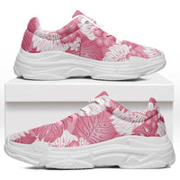 Pink Aloha Hawaii Chunky Sneakers Monstera Hibiscus Plumeria Seamless Vibes LT14 Pink - Polynesian Pride