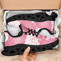 Pink Aloha Hawaii Clunky Sneakers Monstera Hibiscus Plumeria Seamless Vibes - Polynesian Pride