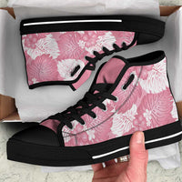 Pink Aloha Hawaii High Top Shoes Monstera Hibiscus Plumeria Seamless Vibes - Polynesian Pride