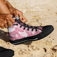 Pink Aloha Hawaii High Top Shoes Monstera Hibiscus Plumeria Seamless Vibes - Polynesian Pride