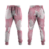Pink Aloha Hawaii Jogger Pants Monstera Hibiscus Plumeria Seamless Vibes - Polynesian Pride