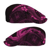 Pink Black Aloha Hawaii Jeff Hat Polynesian Shark Tattoo With Plumeria - Polynesian Pride