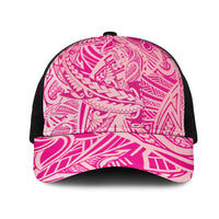 Pink Gradient Polynesia Mesh Trucker Cap Hawaiian Tribal Hammerhead Shark Tattoo LT14 One Size Black Pink - Polynesian Pride