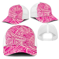 Pink Gradient Polynesia Mesh Trucker Cap Hawaiian Tribal Hammerhead Shark Tattoo LT14 - Polynesian Pride