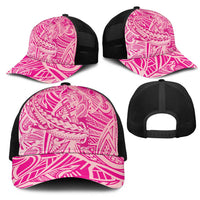 Pink Gradient Polynesia Mesh Trucker Cap Hawaiian Tribal Hammerhead Shark Tattoo LT14 - Polynesian Pride