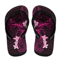 Pink Hawaii Flip Flops Hammerhead Shark Tattoo Curve Polynesian - Polynesian Pride