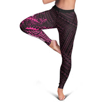 Pink Hawaii Leggings Hammerhead Shark Tattoo Curve Polynesian - Polynesian Pride