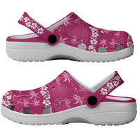 Pink Hawaii Palm Tree Hibiscus Clogs Shoes Fantasy Summer Vibe