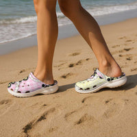 Pink Palaka Hawaii Clogs Shoes Kukui Nut Pikake Lei Hawaiian Tapa Pattern - Polynesian Pride