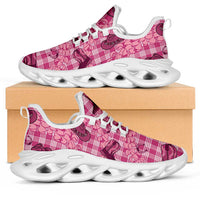 Pink Palaka Hawaii Cowboy Clunky Sneakers Puakenikeni Lei Paniolo Papale Seamless Vibes - Polynesian Pride