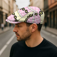 Pink Palaka Hawaii Jeff Hat Kukui Nut Pikake Lei Hawaiian Tapa Pattern - Polynesian Pride