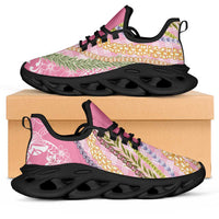 Pink Palaka Hawaii Leis Clunky Sneakers Hawaiian-plaid Elegant Tropical Vibes