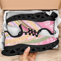 Pink Palaka Hawaii Leis Clunky Sneakers Hawaiian-plaid Elegant Tropical Vibes