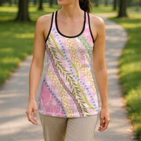 Pink Palaka Hawaii Leis Hollow Tank Top Hawaiian-plaid Elegant Tropical Vibes - Polynesian Pride