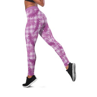 Pink Palaka Hawaii Palapalai Leggings Hawaiian Fern LT14 Pink - Polynesian Pride