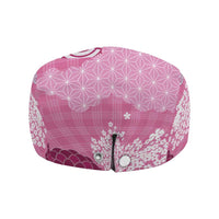 Pink Palaka Japanese Traditional Jeff Hat Asanoha Seigaiha Sakura Motif LT14 - Polynesian Pride