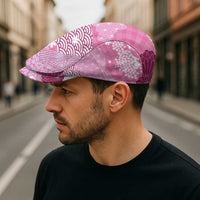 Pink Palaka Japanese Traditional Jeff Hat Asanoha Seigaiha Sakura Motif LT14 - Polynesian Pride