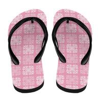 Pink Palaka Quilt Hawaii Flip Flops Traditional Hawaii-plaid Pattern LT14 - Polynesian Pride