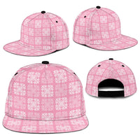 Pink Palaka Quilt Hawaii Snapback Cap Traditional Hawaii-plaid Pattern - Polynesian Pride