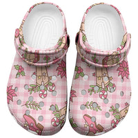 Pink Paniolo Palaka Hawaiian Cowgirl Christmas Clogs Shoes - Polynesian Pride