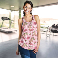 Pink Paniolo Palaka Hawaiian Cowgirl Christmas Women Racerback Tank - Polynesian Pride