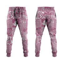 Pink Tonga Kilisimasi Fiefia Jogger Pants Pacific Patchwork Xmas Vibes - Polynesian Pride