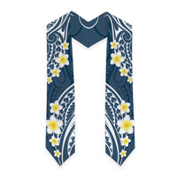 Plumeria With Blue Polynesian Tattoo Pattern Graduation Stole LT05 - Polynesian Pride