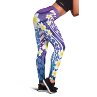Plumeria With Galaxy Polynesian Tattoo Pattern Leggings - Polynesian Pride