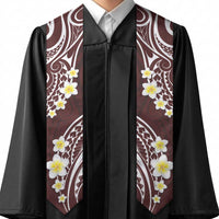 Plumeria With Oxblood Polynesian Tattoo Pattern Graduation Stole