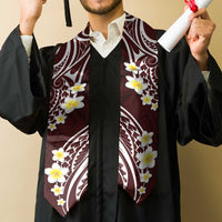 Plumeria With Oxblood Polynesian Tattoo Pattern Graduation Stole