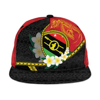 PNG Sauten Hailans Snapback Cap Papua New Guinea Plumeria Melanesian Pattern LT14 One Size Red - Polynesian Pride