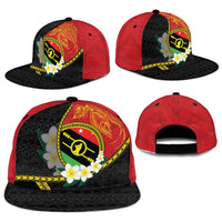 PNG Sauten Hailans Snapback Cap Papua New Guinea Plumeria Melanesian Pattern LT14 - Polynesian Pride