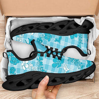 Polu Aloha Hawaii Clunky Sneakers Plumeria Lei With Palaka Motif - Polynesian Pride