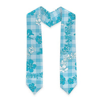 Polu Aloha Hawaii Graduation Stole Plumeria Lei With Palaka Motif LT14 One Size Blue - Polynesian Pride