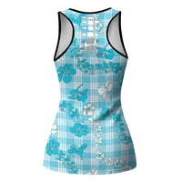 Polu Aloha Hawaii Hollow Tank Top Plumeria Lei With Palaka Motif - Polynesian Pride