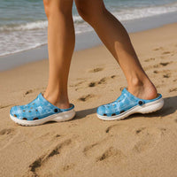 Polu Hawaii Breadfruit Palaka Motifs Clogs Shoes