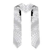 Polynesia Floral Tattoo Graduation Stole With White Plumeria