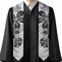 Polynesia Floral Tattoo Graduation Stole With White Plumeria