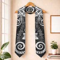 Polynesia Graduation Stole Black Floral Pattern