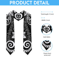 Polynesia Graduation Stole Black Floral Pattern