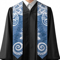 Polynesia Graduation Stole Blue Floral Pattern
