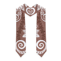 Polynesia Graduation Stole Brown Floral Pattern